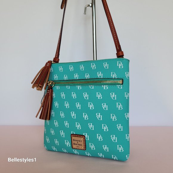 DOONEY & BOURKE Gretta Signature Logo Print Small Crossbody-Sea Foam color⭐ - Picture 4 of 16